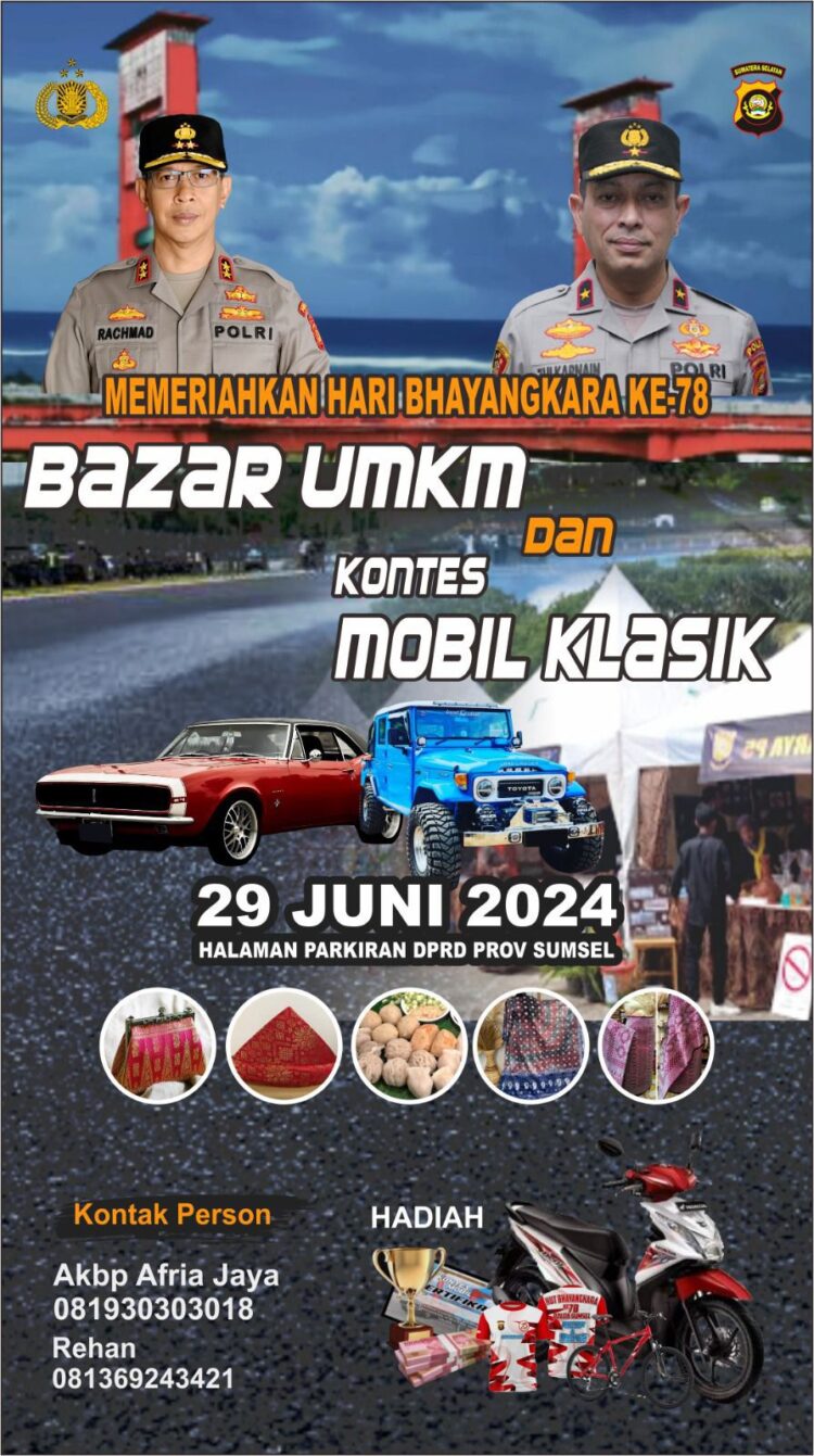 Acara Bazar UMKM dan Kontes Mobil Klasik Polda Sumsel