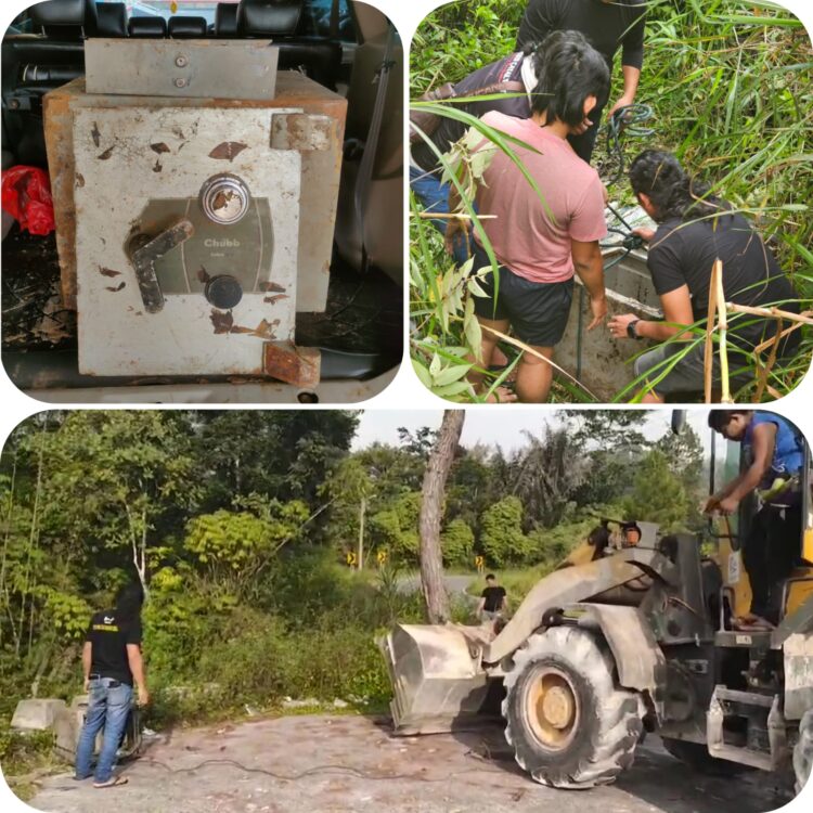 Brangkas KFC balige dicuri para pelaku selanjutnya membongkarnya di Saribu Dolok Simalungun dan dibuang Kecamatan Dolok Pangribuan. (Foto Dok/ Polda Sumut)