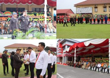 Polres Labuhanbatu menggelar upacara peringatan Hari Bhayangkara ke-78 pada Senin, (01/07/2024), di Lapangan Apel Mapolres Labuhanbatu, Jalan MH. Thamrin, Rantauprapat, Kabupaten Labuhanbatu. Upacara yang dimulai pukul 08.00 WIB ini mengusung tema "Polri Presisi Mendukung Percepatan Transportasi Ekonomi yang Inklusif dan Berkelanjutan Menuju Indonesia Emas."