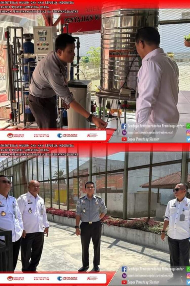 Lembaga Pemasyarakatan Kelas IIA pematangsiantar menyediakan sarana filtrasi air bersih bagi warga binaan, Rabu (03/07/2024). Unit mesin reserve osmosis ini merupakan bentuk pengadaan yang disediakan oleh Direktorat Jenderal Pemasyarakatan sebagai sarana penyediaan air bersih siap minum bagi warga binaan.