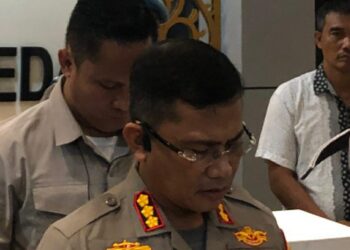 BERI KETERANGAN: Kapolrestabes Medan Kombes Teddy John Sahala Marbun saat memberikan keterangan di Mapolrestabes, Jumat (12/7/2024).(Foto Dok/Polrestabes)