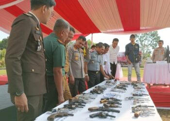 Pemusnahan senpira hasil Operasi Senpi Musi 2024.