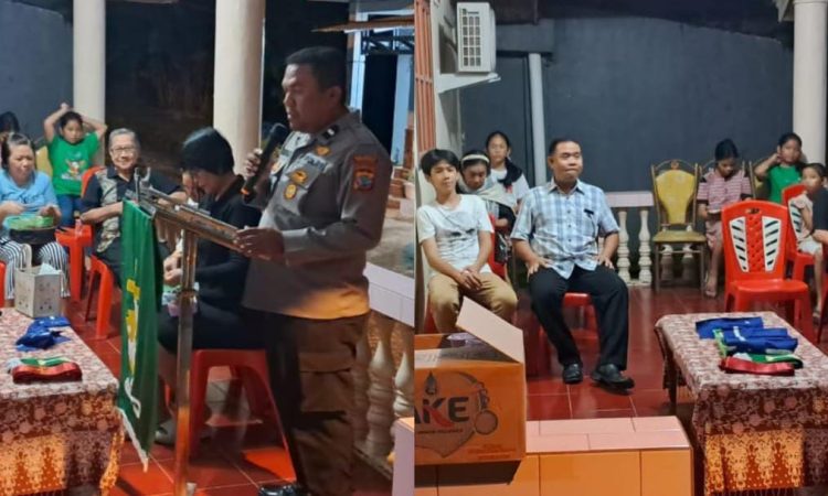 Kasubnit Binpolmas Polresta Manado, Aipda Reidenal Mulingka, melaksanakan kegiatan Minggu Kasih di Jemaat GMIM Getsemani Sumompo, Minggu (21/7/2024).