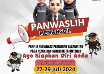 Panitia Pengawas Pemilihan (Panwaslih) Kabupaten Aceh Utara membuka pendaftaran Panitia Pengawas Pemilu Kecamatan (Panwascam) Pemilihan Kepala Daerah (Pilkada) serentak tahun 2024.