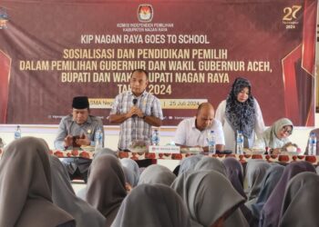 Komisi Independen Pemilihan (KIP) Kabupaten Nagan Raya melaksanakan Sosialisasi dan Pendidikan Pemilih dalam Pemilihan Gubernur dan Wakil Gubernur Aceh dan Bupati dan Wakil Bupati Nagan Raya Tahun 2024 di SMAN 2 Darul Makmur, Kamis (25/07) dan MAS Safinatun Najah Pulo ie Kuala, Jumat (26/07/24).