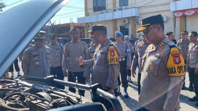 Pengecekan kondisi dan kelengkapan kendaraan bermotor dinas seluruh jajaran yang digelar pada Mapolresta Palangka Raya, Jalan Tjilik Riwut Km. 3,5, Kota Palangka Raya, Kalimantan Tengah, Kamis (1/8/2024) pagi.