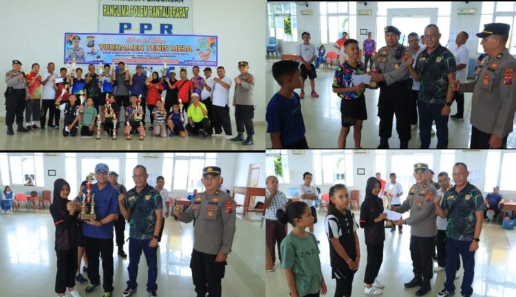 Wakapolres Labuhanbatu, Kompol H Matondang SH MH, mewakili Kapolres AKBP Dr Bernhard L Malau SIK SH MH, menutup secara resmi turnamen tenis meja ini, ditandai dengan penyerahan  sejumlah tropi dan uang pembinaan kepada para pemenang.