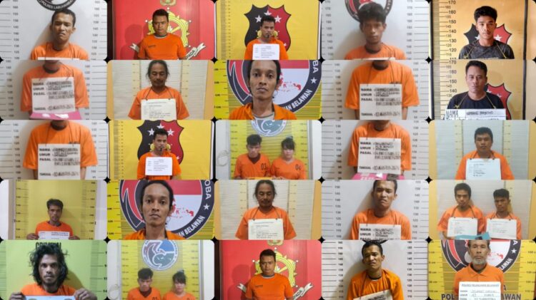 DITANGKAP: Sejumlah pelaku berhasil ditangkap dalam sepekan, 5-12 Agustus 2024. (Foto Dok/ Polda Sumut)