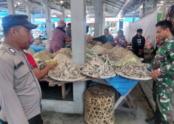 Dalam rangka menjaga keamanan dan ketertiban masyarakat di Pasar Tradisional Mogang, Desa Palipi, Kecamatan Palipi, Kabupaten Samosir, personel gabungan TNI-Polri melaksanakan patroli jalan kaki. Selasa (13/08/2024).