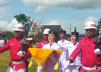Devine Margareth Sinaga sebagai pembawa baki bendera merah putih pada upacara HUT ke-79 Kemerdekaan Republik Indonesia tingkat Kabupaten Dairi pada 17 Agustus 2024 Di Stadion Utama Panji Sidikalang sukses dan menyita mata warga dan seluruh isi stadion yang mengikuti upacara.