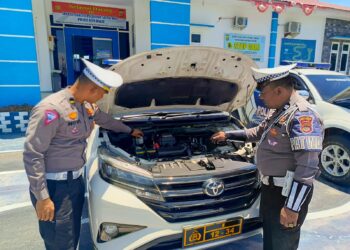 Pengecekan ini dillakukan Halaman Kantor Satpas Satlantas Polres Aceh Barat. Kamis (22/8/2024).