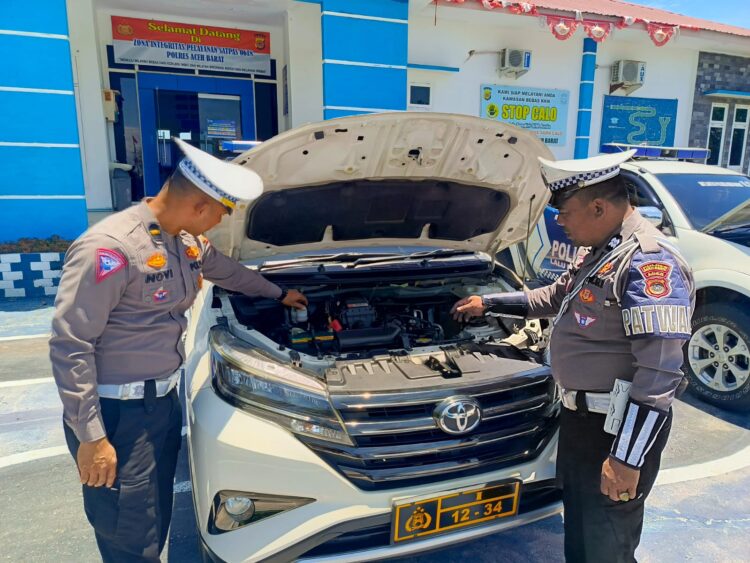 Pengecekan ini dillakukan Halaman Kantor Satpas Satlantas Polres Aceh Barat. Kamis (22/8/2024).