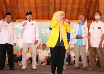 Deklarasi calon bupati/wakil bupati purbalingga Fahmi-Dimas bersama partai pendukung PKS, Gerindra, GOLKAR, Nasdem, Gelora, Umat dan dihadiri juga tokoh-tokoh penting PKB purbalingga