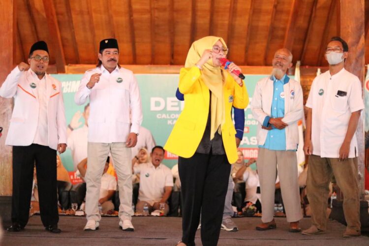 Deklarasi calon bupati/wakil bupati purbalingga Fahmi-Dimas bersama partai pendukung PKS, Gerindra, GOLKAR, Nasdem, Gelora, Umat dan dihadiri juga tokoh-tokoh penting PKB purbalingga