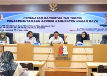 Pemerintah Kabupaten (Pemkab) Nagan Raya melalui Badan Perencanaan Pembangunan Daerah (Bappeda) menggelar Rapat Koordinasi (Rakor) dan Percepatan Pelaksanaan Pengarusutamaan Gender (PUG) dalam Perencanaan Pembangunan Daerah. Rakor yang mengusung agenda "Penguatan Kapasitas Tim Teknis Pengarusutamaan Gender Kabupaten Nagan Raya," itu berlangsung di Aula Bappeda Kompleks Perkantoran Suka Makmue, Rabu (31/7/2024).