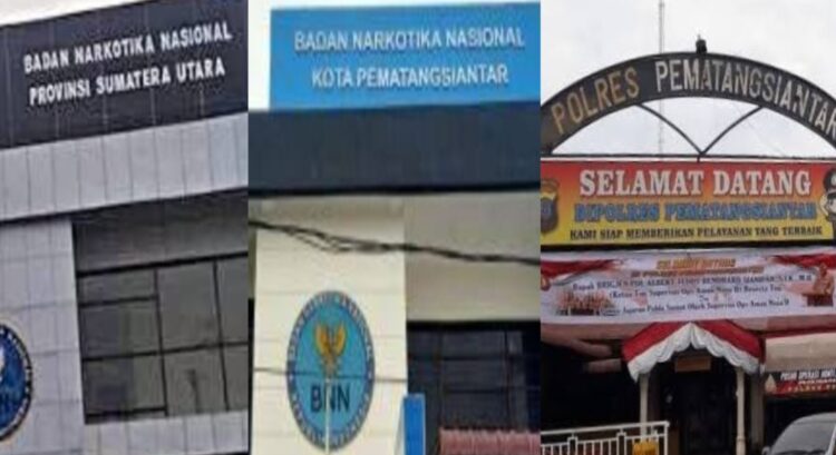 (dari kiri) - Kantor BNNP Sumatera Utara di Medan - Kantor BNNK Pematangsiantar - Mako Polres Pematang Siantar (foto. Dok/ist)