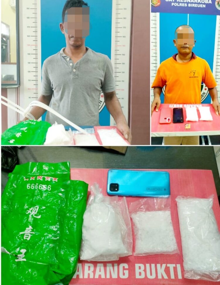 Dari pengungkapan tersebut tiga pelaku ditangkap di lokasi terpisah, Is Bin I (42) Wiraswasta Warga Peulimbang, Fa Bin Sa (44) Buruh Warga Peudada dan I Bin A (30) Wiraswasta Warga Peulimbang, dari mereka berhasil disita barang bukti Sabu seberat 951,55 Gram.