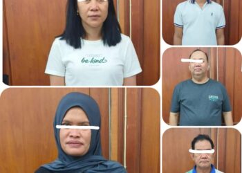DITANGKAP: Polda Sumut menangkap 5 pelaku hipnotis antar provinsi. (Foti Dok/ Polda Sumut)