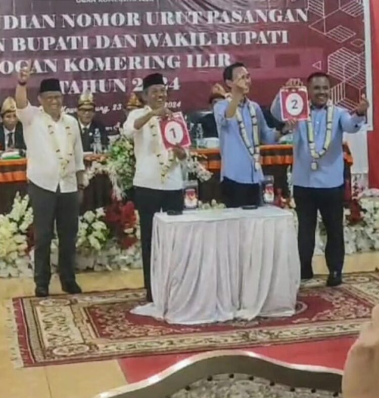 Komisi Pemilihan Umum (KPU) Kabupaten OKI telah menetapkan pasangan calon Bupati dan Wakil Bupati untuk Pilkada serentak yang akan digelar pada 2024. Penetapan ini diikuti dengan pengundian nomor urut yang dilaksanakan pada Senin, (23/9/2024).