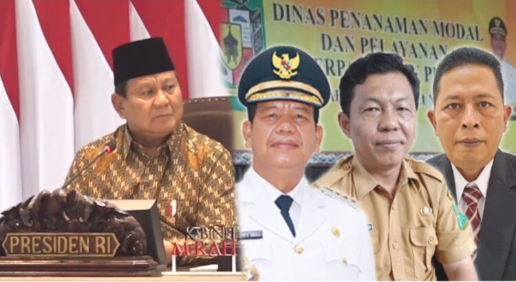 (Dari kiri) : Presiden Republik Indonesia Jenderal TNI (Purn) Prabowo Subianto - Bupati Simalungun Radiapoh Hasiholan Sinaga - Kadis DPMPTSP Simalungun Pahala Sinaga - Kabid Investigasi/Intelijen DPP TOPAN RI Simon Nainggolan. (Foto. Dok/Mitrapolri.com)