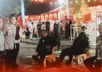 Polsek Tikala mengerahkan personel untuk mengamankan kegiatan LCK Fest 2024 yang diselenggarakan di Klenteng Titd Tiong Tan Lie Goan, Manado, pada Sabtu (5/10/2024) malam.