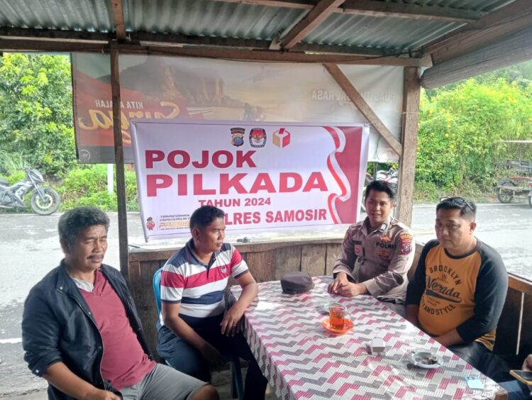 Kepolisian Sektor Onanrunggu (Polres Samosir) menggelar kegiatan Pojok Pilkada dalam pemetaan pengamanan Pilkada Serentak Tahun 2024. Kamis (10/10/2024).