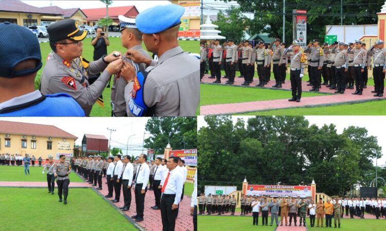 Apel Gelar Pasukan Operasi Zebra Toba 2024 digelar oleh Polres Labuhanbatu pada Senin, (14/10/2024), di Lapangan Apel Mapolres Labuhanbatu, Jl. MH. Thamrin Rantauprapat. Apel yang dipimpin oleh Kapolres Labuhanbatu, AKBP Dr. Bernhard L. Malau, SIK, MH, ini menandai dimulainya operasi kepolisian yang bertujuan menekan angka pelanggaran dan kecelakaan lalu lintas di wilayah Labuhanbatu.