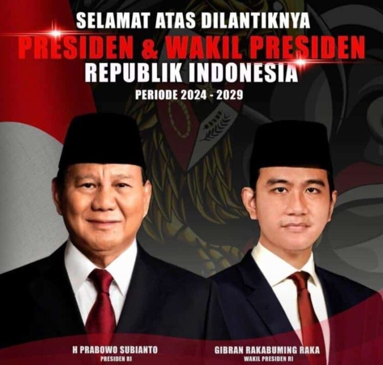 Presiden Prabowo Subianto dan Wakil Presiden Gibran Rakabuming Raka