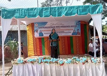 Penjabat Ketua TP-PKK Provinsi Aceh Ny Safriati Safrizal, SSi, MSi, mengunjungi Gampong Alue Rambe Kecamatan Kuta Makmur Kabupaten Aceh Utara dalam rangka pembinaan dan penilaian lomba Gampong Mawadah Warahmah (Gammawar), Jumat, 25 Oktober 2024.