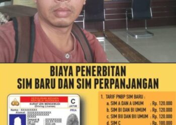 PUNGLI PEMBUATAN SIM : Ketua DPD LSM Geram Banten Indonesia, Ilham Syaputra (foto atas) dan Tarif Pembuatan SIM sesuai peraturan pemerintah (foto bawah). Dok.RICARDO/Mitrapolri.com