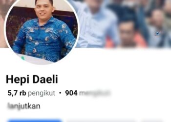Ket foto: Profil Akun Facebook Hepi Daeli