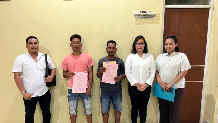 DITANGKAP: Polda Sumut menangkap dua agen perdagangan orang, Amat dan Aya Uda alias Tuang. (Foto Dok/ Polda Sumut)