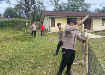 Polsek Onanrunggu memanfaatkan lahan di samping dan belakang kantornya sebagai lahan ketahanan pangan. Kapolsek Onanrunggu, AKP Marlan Silalahi, bersama personel Polsek menginisiasi persiapan lahan seluas 20x80 meter persegi sebagai wujud komitmen dalam mendukung program ketahanan pangan yang juga digalakkan oleh Polri.