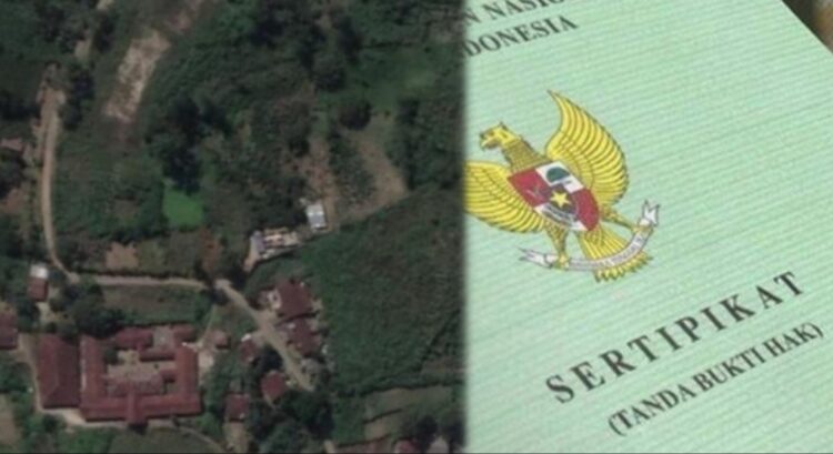 dari kiri: Lokasi tanah seluas kurang lebih 50 hektare di Jl. Ompu Ranjo Sinaga Parapat, Kecamatan Girsang Sipangan Bolon, Kabupaten Simalungun - Ilustrasi foto Sertifikat Hak Milik (SHM). (Foto. Dok/ist)