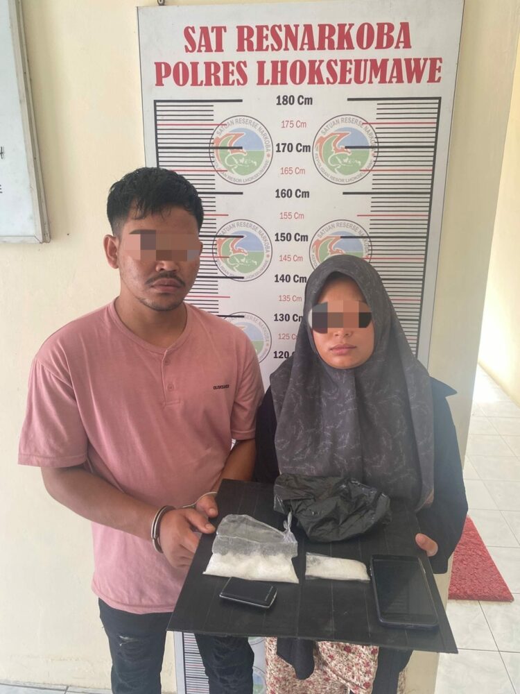 Kedua tersangka yang merupakan pasangan suami istri, yakni Muhammad Reza alias Tomat (24) dan Azzahra (23), ditangkap di rumah mereka di Dusun Cot Teungoh, Desa Ulee Pulo, Kecamatan Dewantara, Kabupaten Aceh Utara.