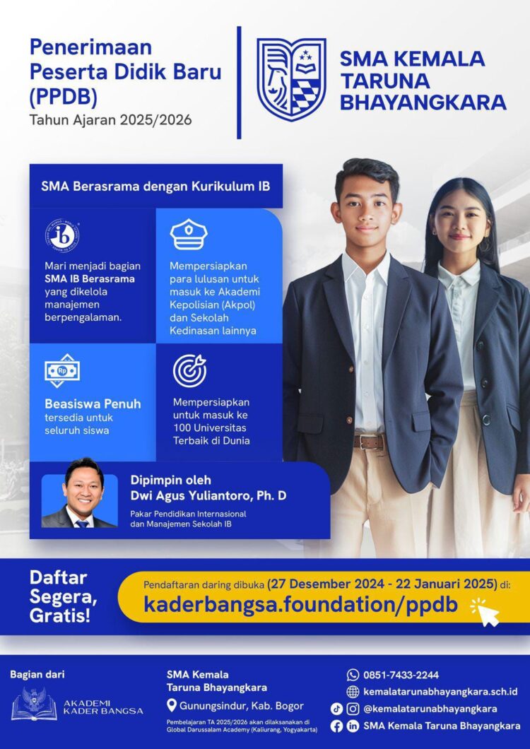 Penerimaan Peserta Didik Baru (PPDB) SMA Kemala Taruna Bhayangkara