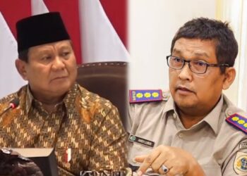 dari kiri: Presiden Republik Indonesia Prabowo Subianto dan Kepala BPN Kabupaten Kampar Andi Lubis