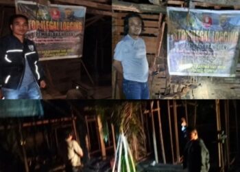Tim gabungan Satreskrim Polres Kampar dan Polsek Siak Hulu menggerebek sebuah sawmil pada Sabtu (30/11/2024) sore dan mengamankan 12 tual kayu bulat, 1,5 kubik kayu olahan, dan tiga orang tersangka.