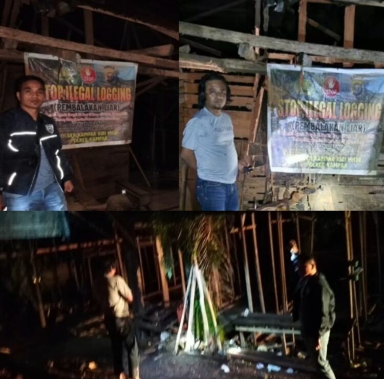 Tim gabungan Satreskrim Polres Kampar dan Polsek Siak Hulu menggerebek sebuah sawmil pada Sabtu (30/11/2024) sore dan mengamankan 12 tual kayu bulat, 1,5 kubik kayu olahan, dan tiga orang tersangka.