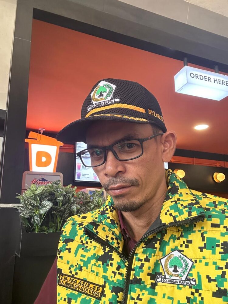 Politisi Muda Partai Golkar Aceh yang menjabat sebagai Ketua Harian Partai Golkar Aceh Utara, T Muhammad Isa Aziz, SE,