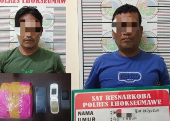 Dua pelaku pengedar narkoba ditangkap polres lhokseumawe