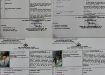 BURONAN: Daftar keempat buronan kasus narkoba Polda Sumut (Foto Dok/ Polda Sumut)