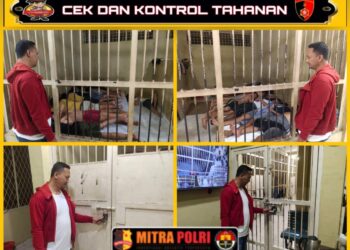 Polres Ogan Ilir kembali melaksanakan kegiatan rutin kontrol tahanan untuk memastikan keamanan dan kondisi para tahanan. Kegiatan yang berlangsung pada Jumat malam (17/01/2025) pukul 21.06 WIB ini dilakukan oleh Basat Tahti Polres Ogan Ilir, Aipda Adi Kurniawan, S.H., bersama petugas Jaga Tahanan, Bripka Benny Aribowo, dan Bripda Daniel Irawan.