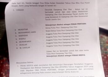 Rancangan Perubahan Anggaran Pendapatan dan Belanja Gampong (RPAPBG) anggaran Tahun 2024.