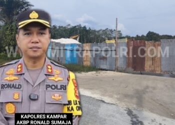 TAMBANG ILEGAL: Lokasi Tambang Ilegal diduga milik SAMSUAAR dan DALIIN di wilayah Kecamatan Kampar Kiri Tengah, Kabupaten Kampar - Riau. (Foto. Dok/Mitrapolri.com)
