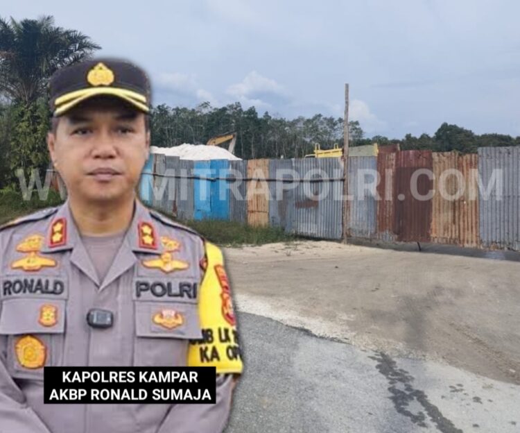 TAMBANG ILEGAL: Lokasi Tambang Ilegal diduga milik SAMSUAAR dan DALIIN di wilayah Kecamatan Kampar Kiri Tengah, Kabupaten Kampar - Riau. (Foto. Dok/Mitrapolri.com)