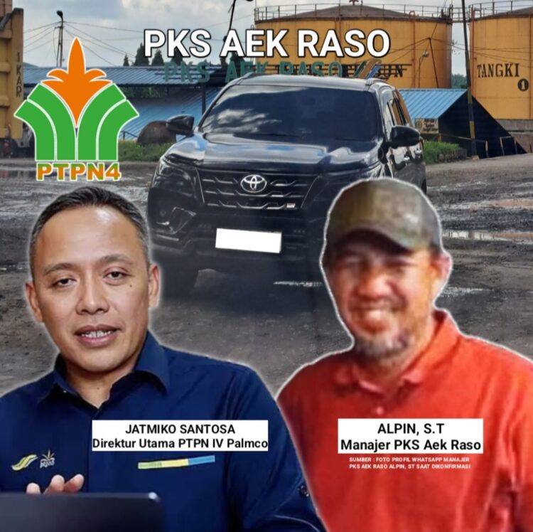 MENGHINDAR DIKONFIRMASI : Manajer PTPN IV Regional 1 PKS Aek Raso mendadak pergi meninggalkan kantor menggunakan mobil fortuner hitam saat dikonfirmasi tim Mitrapolri.com, Kamis 16/01/25. (Foto. Dok/Mitrapolri.com)