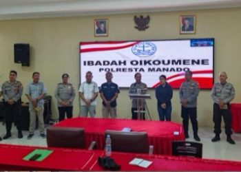 , Kepolisian Resor Kota (Polresta) Manado menggelar kegiatan Pembinaan Rohani dan Mental (Binrohtal) bagi seluruh personel, Kamis (7/2/2025).