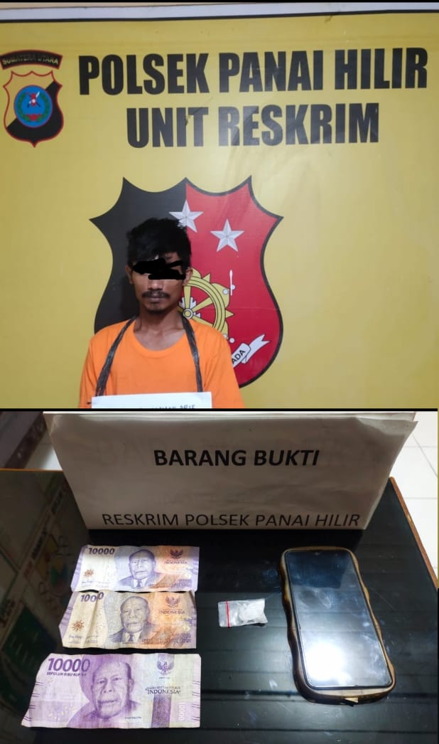 Tim Unit Reskrim Polsek Panai Hilir menangkap seorang pria yang kedapatan memiliki narkotika jenis sabu di Dusun 1, Desa Sei Sakat, Kecamatan Panai Hilir, Kabupaten Labuhanbatu.
