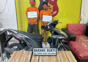 Dua pelaku berhasil ditangkap setelah terbukti mencuri sembilan unit televisi LED dari sebuah truk yang melintas di Jalinsum, Kelurahan Gunting Saga, Kecamatan Kualuh Selatan, Kabupaten Labuhanbatu Utara, pada Selasa (18/02/2025) dini hari.